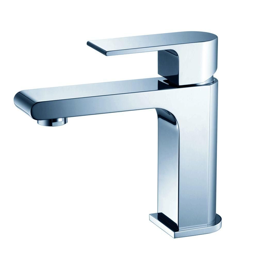 Allaro Single Hole 1-Handle Low Arc Bathroom Faucet in Chrome with Lever Handle