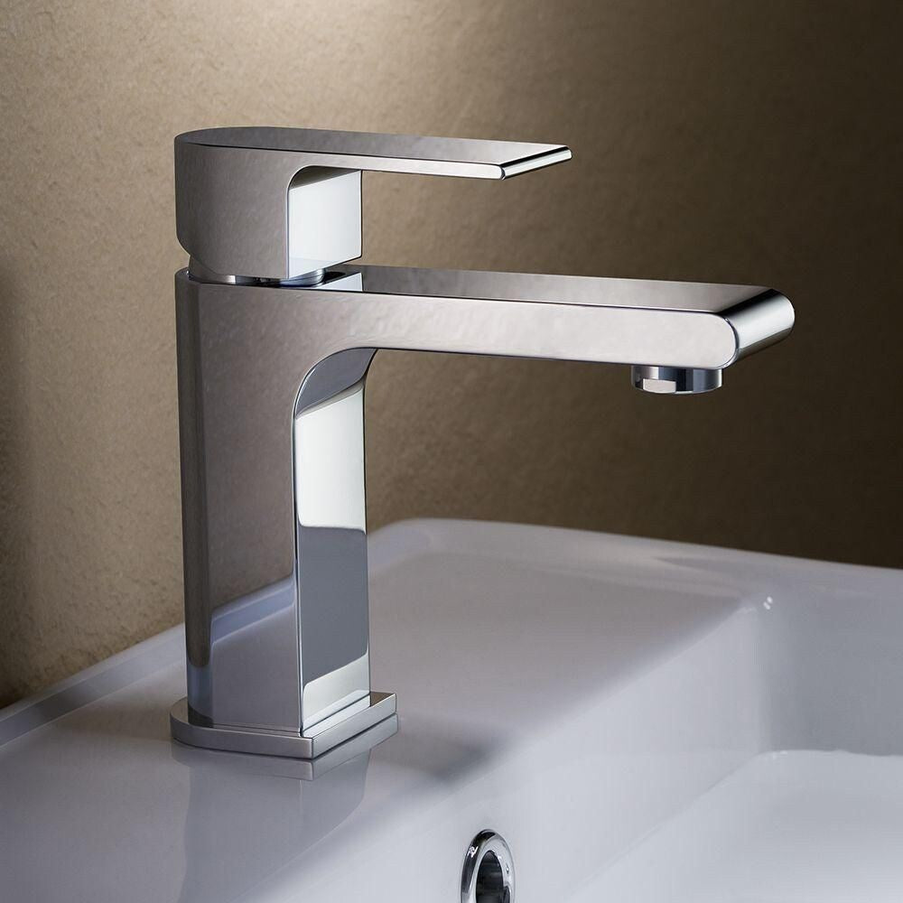 Allaro Single Hole 1-Handle Low Arc Bathroom Faucet in Chrome with Lever Handle