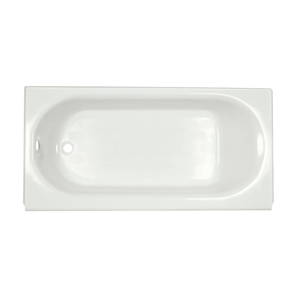 Baignoire rectangulaire Princeton de 60 po x 30 po avec drain à gauche et tablier avant en blanc