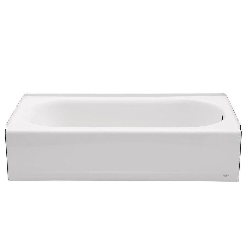 Baignoire rectangulaire Princeton de 60 po x 30 po avec drain à droite et tablier avant en blanc
