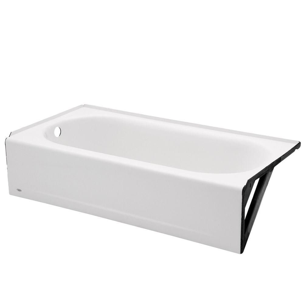 Baignoire rectangulaire de luxe Princeton de 60 po x 34 po avec drain à droite et tablier avant en blanc