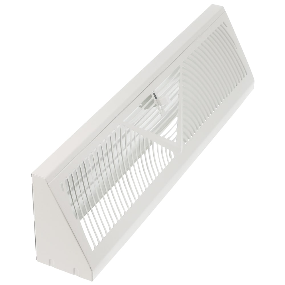 Diffuseur à registre pour plinthe de 18 po, acier, blanc