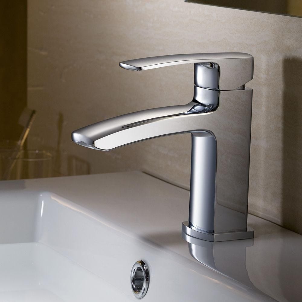 Fiora Single Hole 1-Handle Low Arc Bathroom Faucet in Chrome with Lever Handle