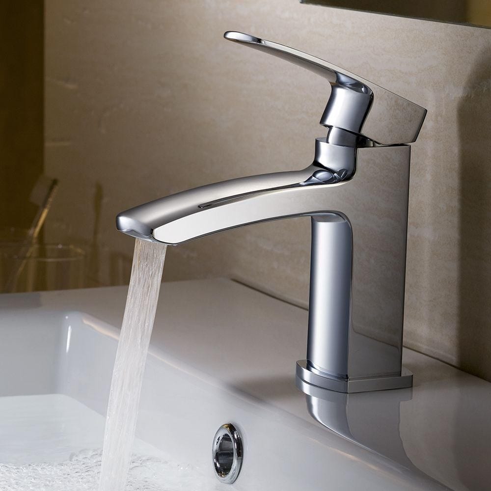 Fiora Single Hole 1-Handle Low Arc Bathroom Faucet in Chrome with Lever Handle