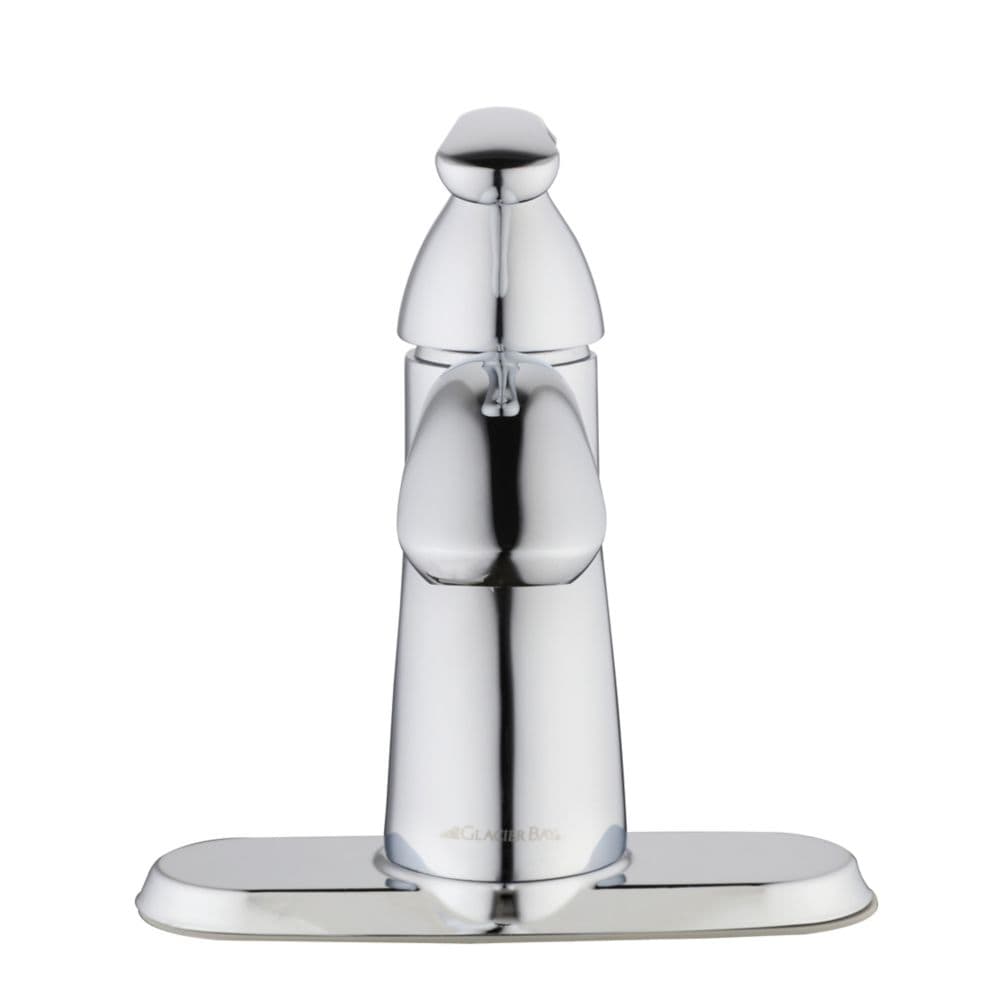 Robinet de salle de bain Edgewood à un trou et à 1 poignée à arc moyen avec poignée à levier en chrome