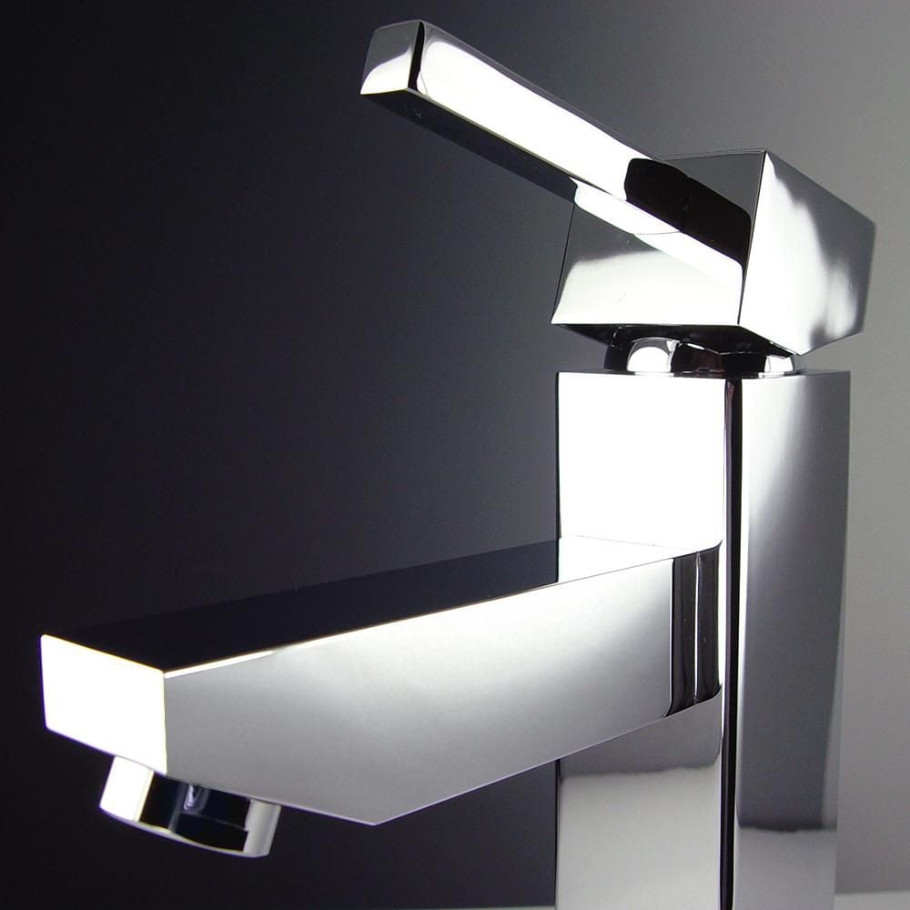 Bevera Single Hole 1-Handle Low Arc Bathroom Faucet in Chrome with Lever Handle