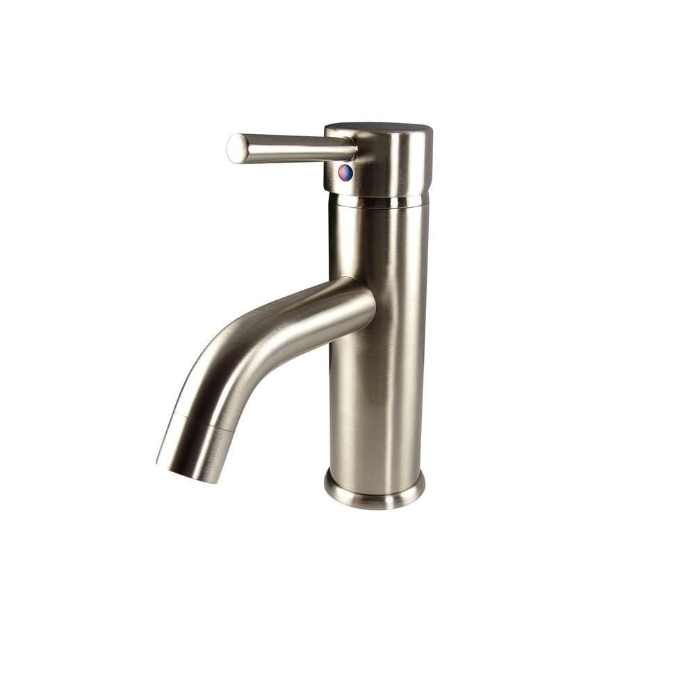 Sillaro Single Hole 1-Handle Low Arc Bathroom Faucet in Brushed Nickel with Lever Handle
