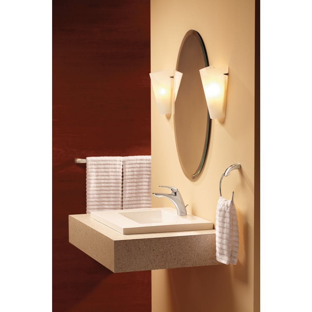 Robinet de lavabo de salle de bain à poignée unique Zarina de 4 pouces avec plaque de pont en chrome (vidange et valve incluses)