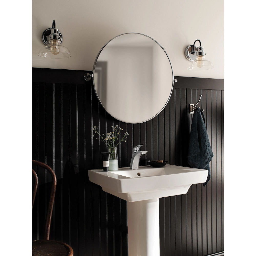 Robinet de lavabo de salle de bain à poignée unique Zarina de 4 pouces avec plaque de pont en chrome (vidange et valve incluses)