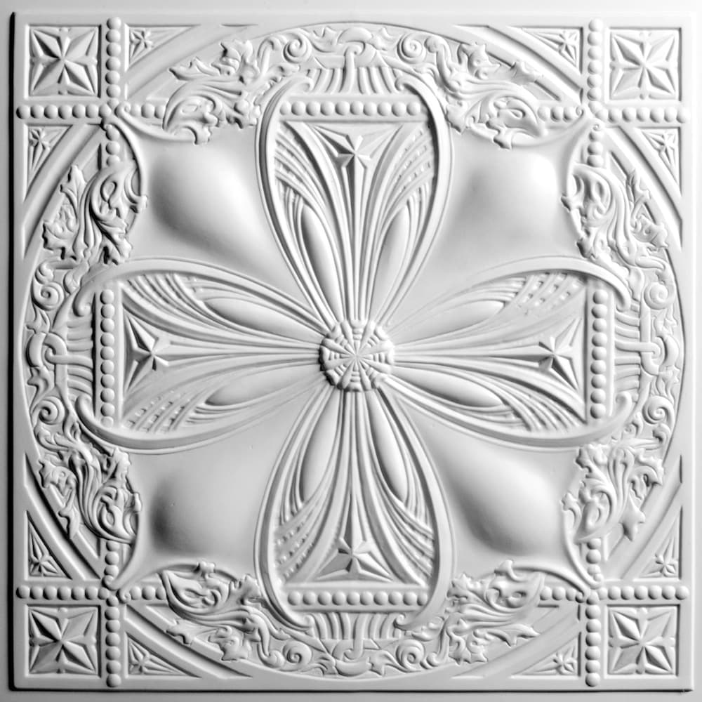 Tuile de plafond Avalon blanche, 2 pieds x 2 pieds, à poser ou à coller