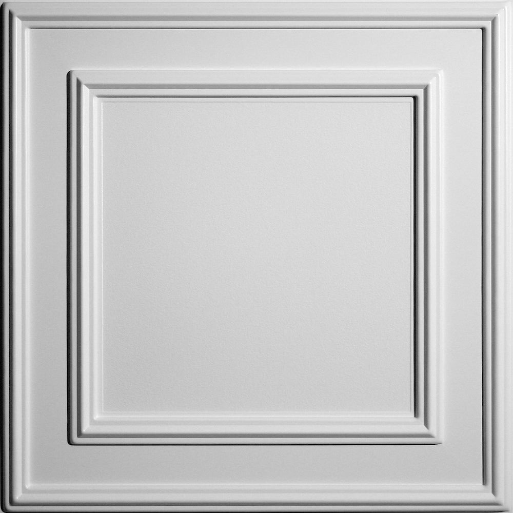 Tuile de plafond Cambridge, 2 pi x 2 pi, à poser ou à coller, blanche
