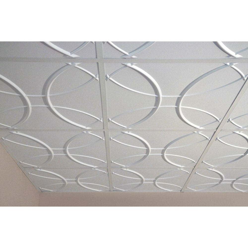 Tuile de plafond blanc céleste, 2 pieds x 2 pieds, à poser ou à coller