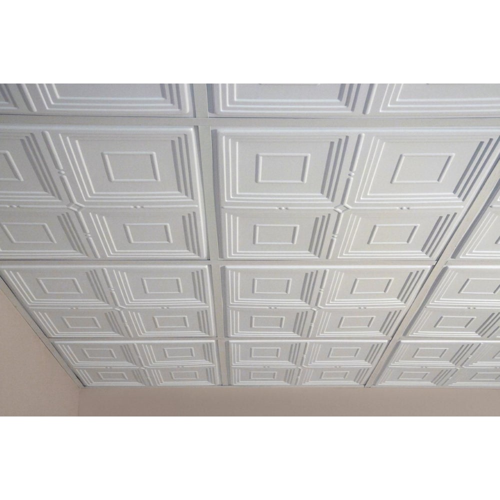 Jackson White Ceiling Tile, 2 Feet x 2 Feet Lay-in or Glue up