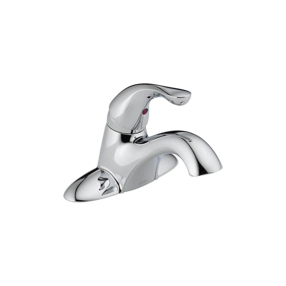 Robinet de salle de bain classique à levier unique et à arc moyen de 4 pouces en chrome
