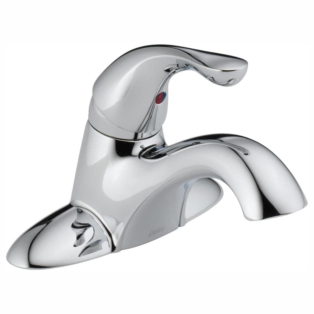 Classic Single Handle Lever 4-Inch Centerset Mid Arc Bathroom Sink Faucet in Chrome