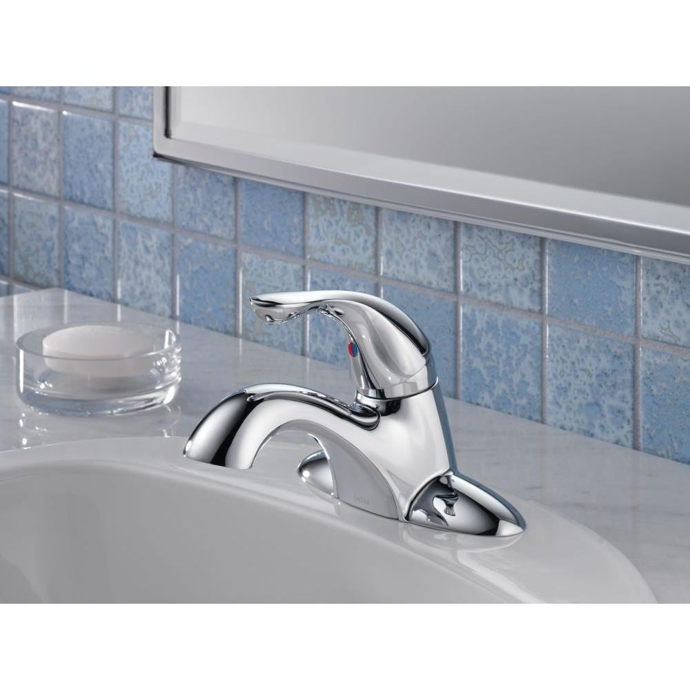 Classic Single Handle Lever 4-Inch Centerset Mid Arc Bathroom Sink Faucet in Chrome