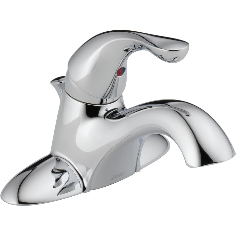 Robinet de salle de bain classique à levier unique de 4 pouces à arc moyen avec bonde escamotable en métal en chrome