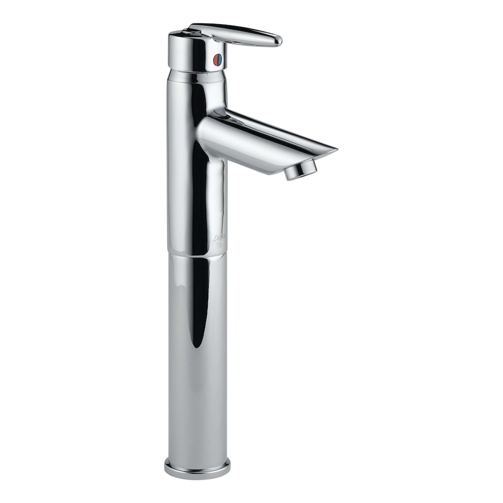 Robinet de salle de bain à arc élevé à poignée unique et à trou unique Grail, montage sur pont, débit standard, chrome