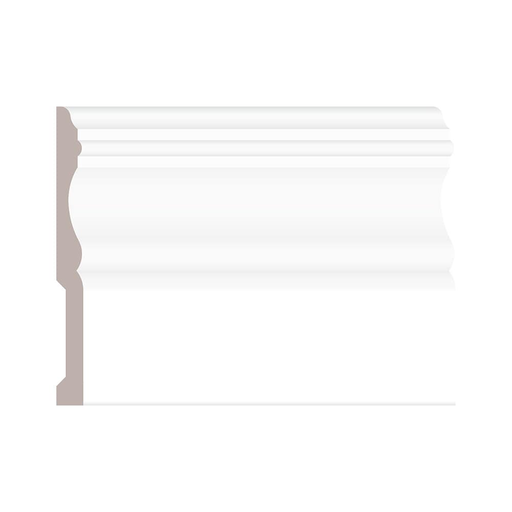 3/8-inch x 3-7/8-inch x 8 ft. Primed Paintable Rot Resistant PVC Baseboard Moulding
