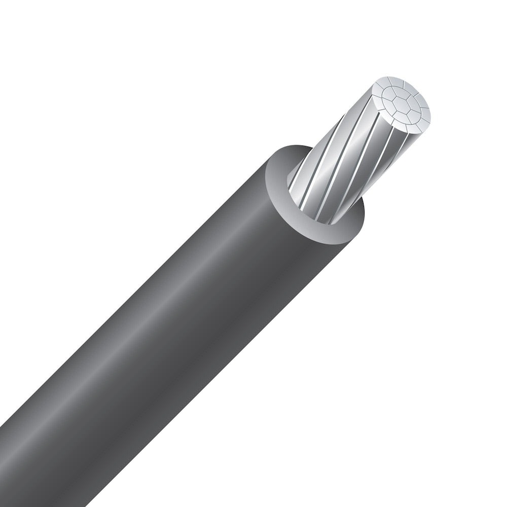 Fil électrique en aluminium Southwire #2 RW90 SimPull - Noir (coupé au mètre)