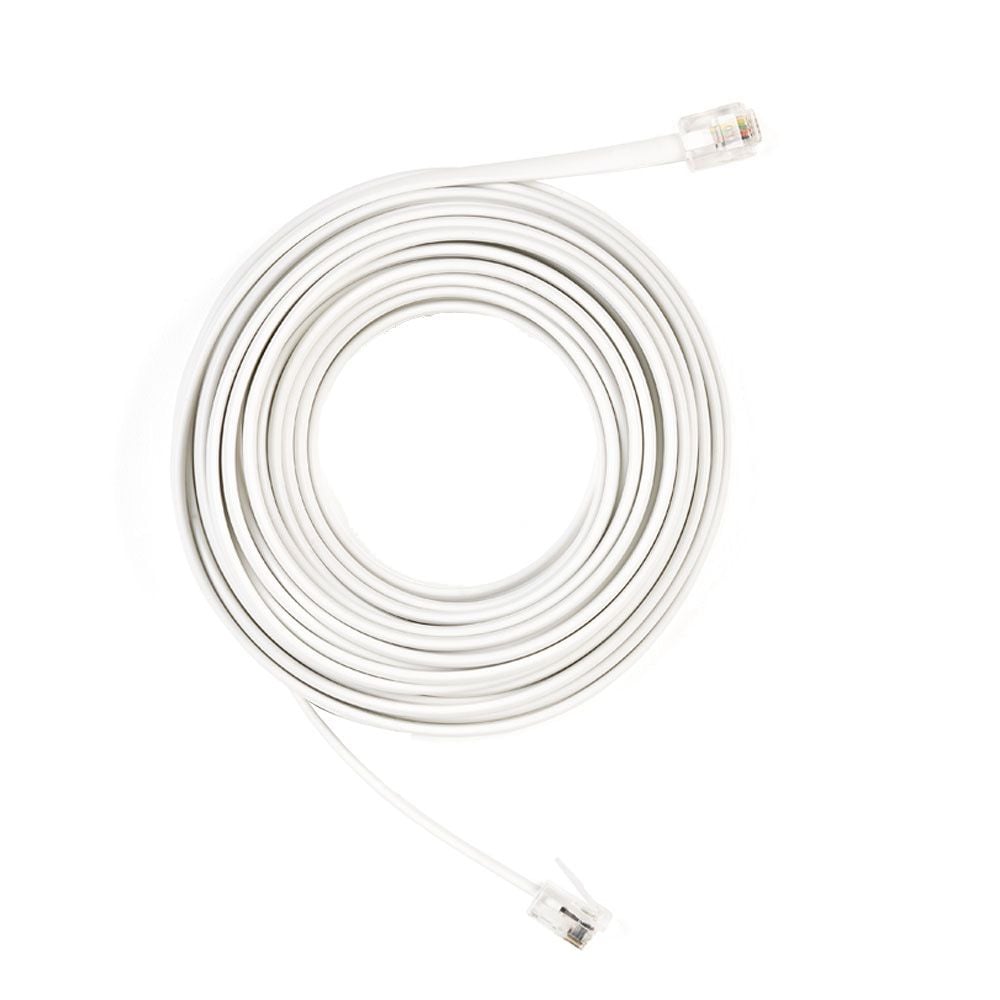 25 ft. White Telephone Line Cable Cord
