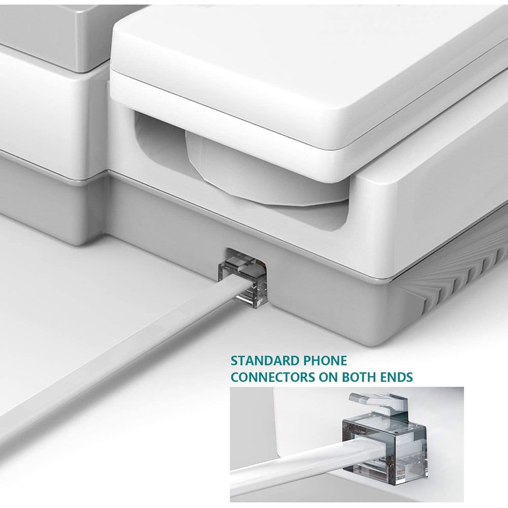 25 ft. White Telephone Line Cable Cord