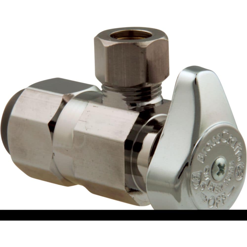 Vanne d'angle 1/2 pouce nominal Push Connect X 3/8 pouce DE compression