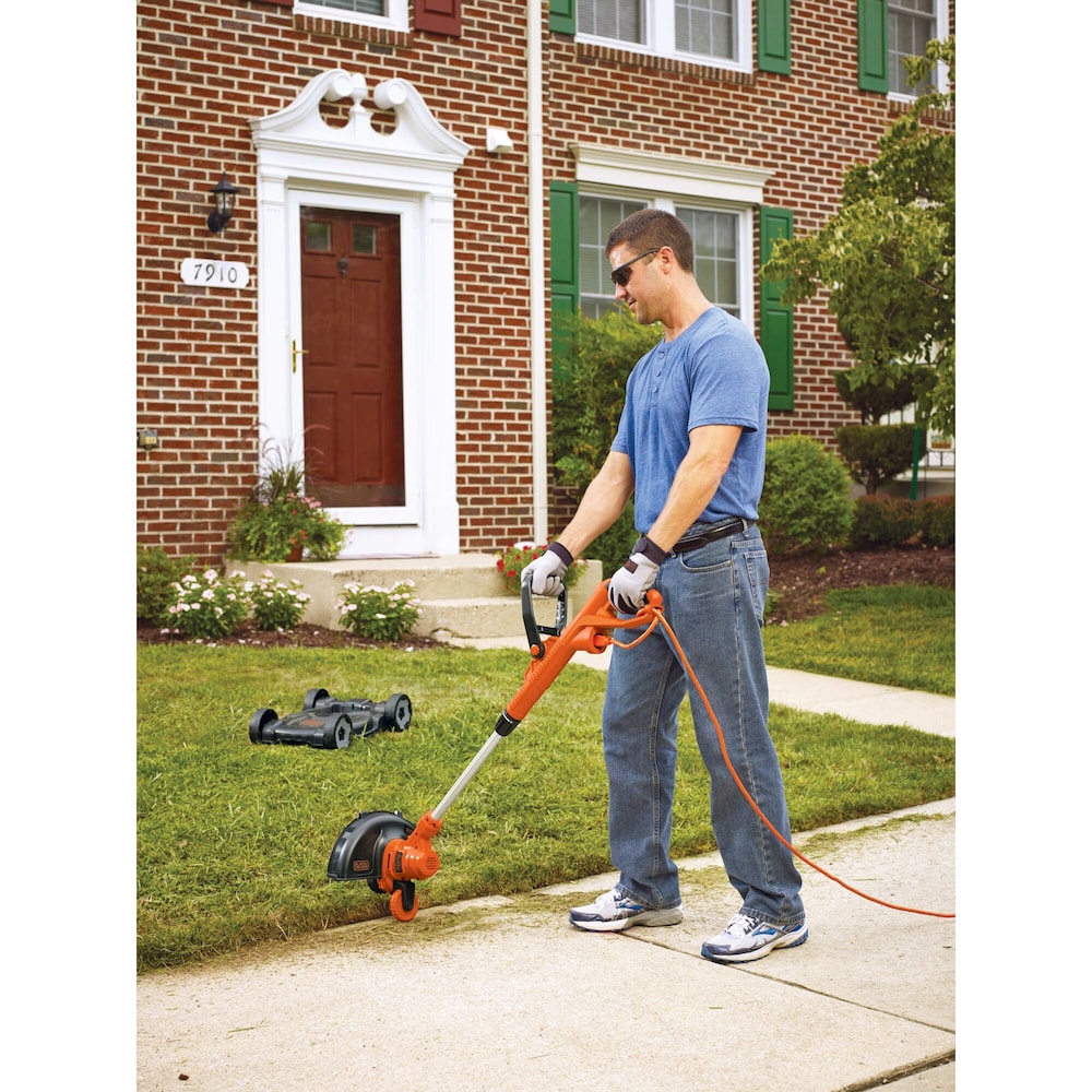 12-inch 6.5 Amp Corded Electric Straight Shaft Single Line 3-in-1 String Grass Trimmer/Lawn Edger/Push Mower