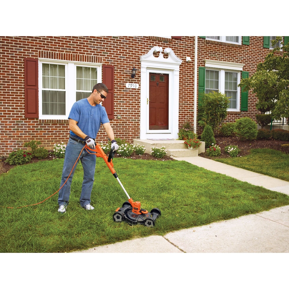 12-inch 6.5 Amp Corded Electric Straight Shaft Single Line 3-in-1 String Grass Trimmer/Lawn Edger/Push Mower