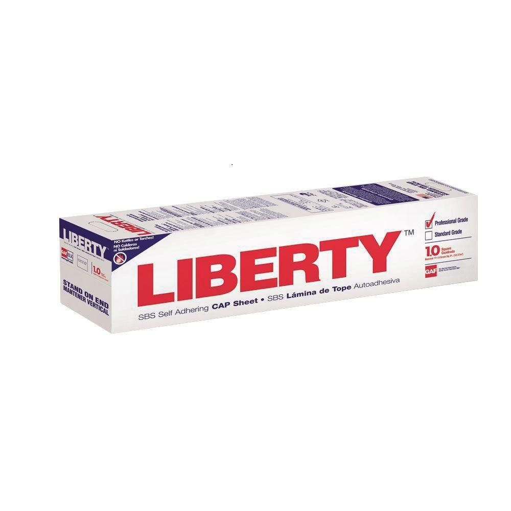 Feuille de finition autoadhésive SBS Liberty de 3 pi x 34 pi (100 pi²) en noir pour toits à faible pente