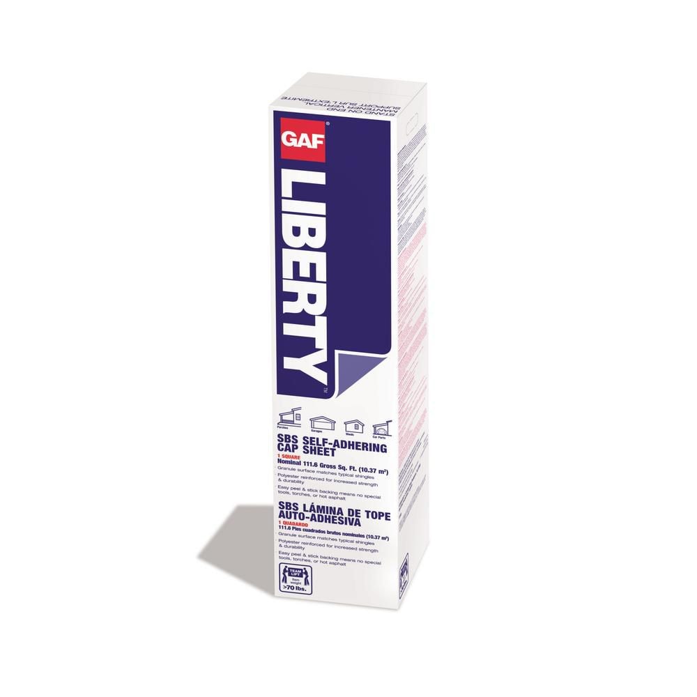 Feuille de finition autoadhésive SBS Liberty de 3 pi x 34 pi (100 pi²) en noir pour toits à faible pente
