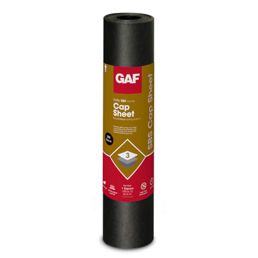 Tri-Ply 3 ft. x 33 ft. (100 sq. ft.) SBS Granular Black Membrane Roll For Low Slope Roofs