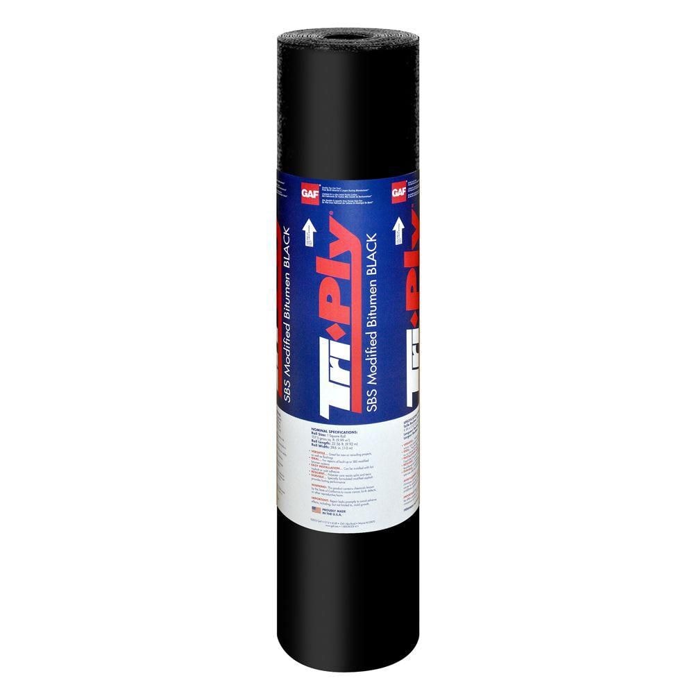 Rouleau de membrane granulaire noire SBS triple épaisseur de 3 pi x 33 pi (100 pi²) pour toits à faible pente