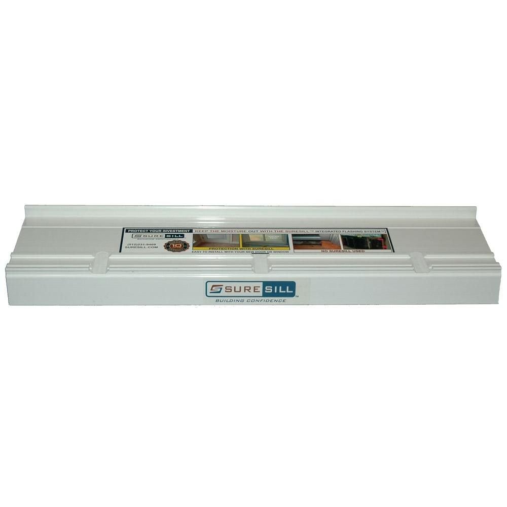 4-1/8-inch x 80-inch PVC Sloped Sill Pans for Door and Window Installation and Flashing in White (10-Pack)