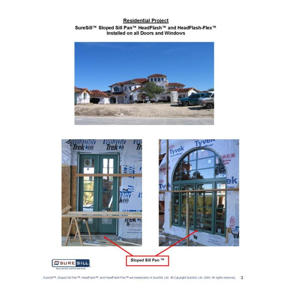 Solin à tête inclinée de 1 3/8 po x 84 po pour installation de portes et fenêtres et solins en blanc