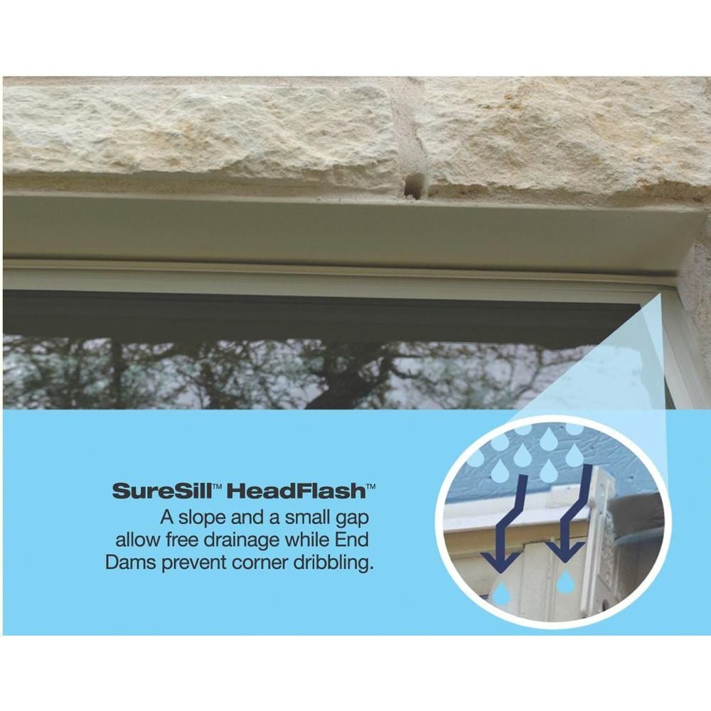 Solin à tête inclinée de 1 3/8 po x 84 po pour installation de portes et fenêtres et solins en blanc