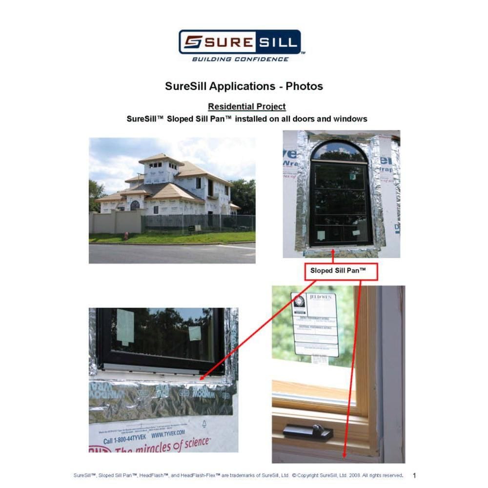Seuil incliné de 4 1/8 po x 78 po pour installation de portes et fenêtres et solins en blanc