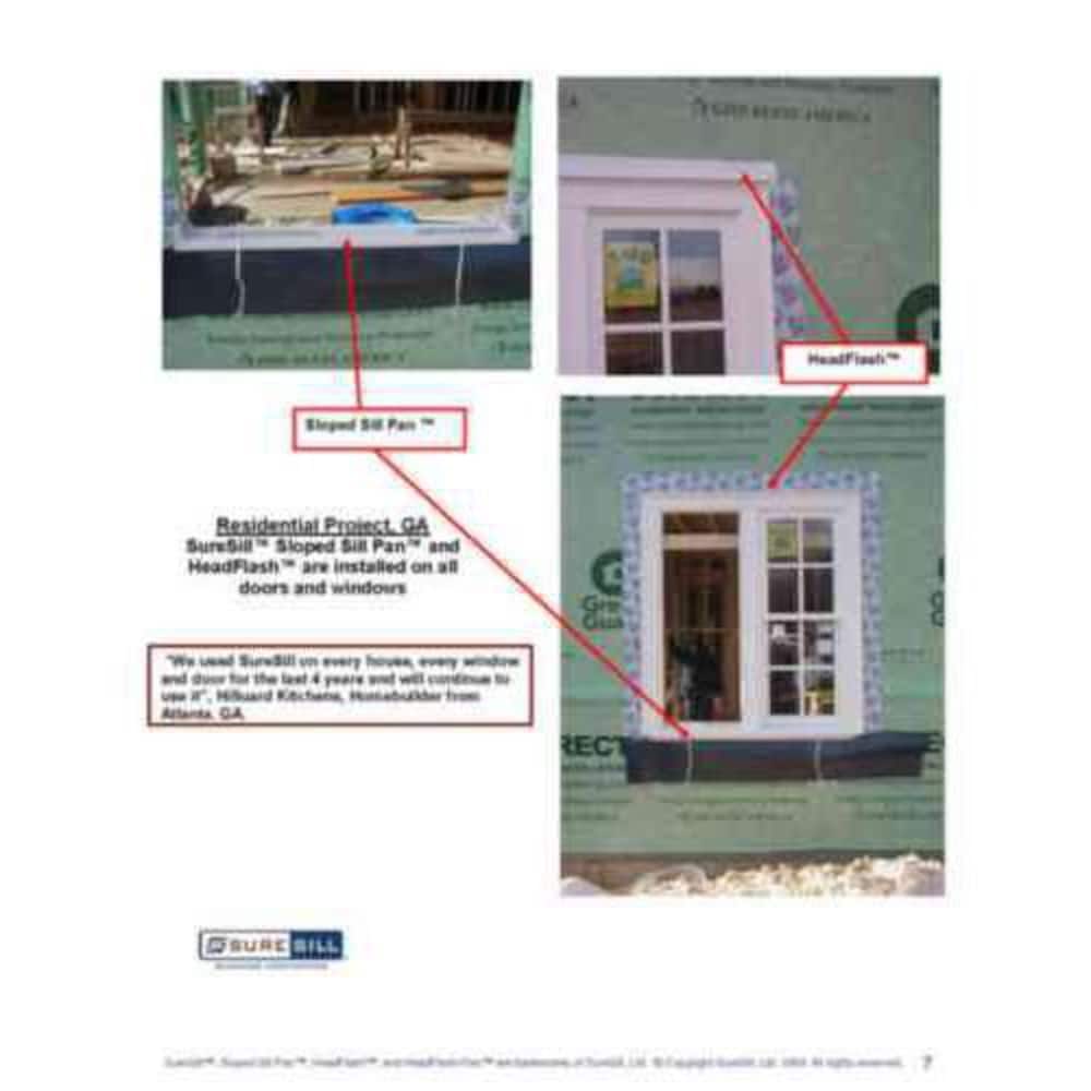6 9/16-inch x 78-inch PVC Sloped Sill Pan for Door and Window Installation