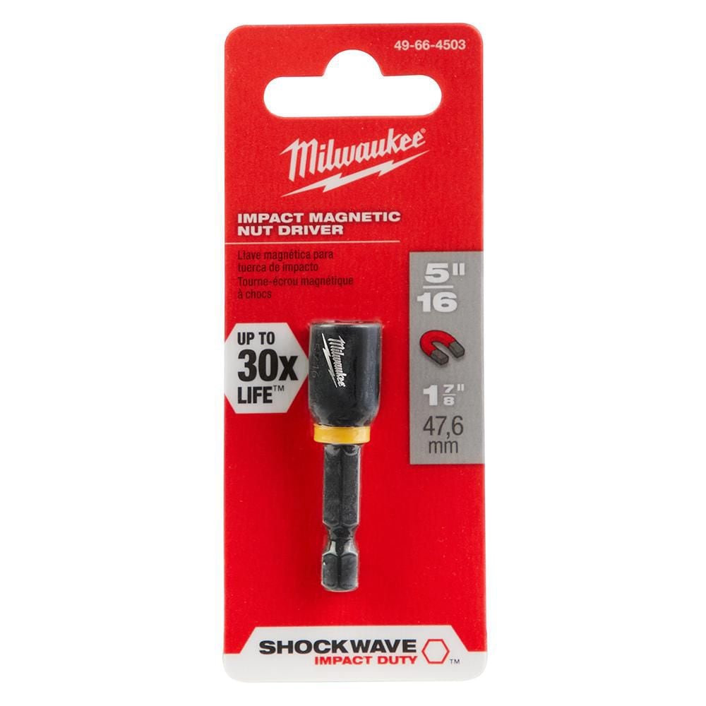 Tournevis à écrou magnétique en acier allié SHOCKWAVE Impact Duty 5/16 po x 1-7/8 po (1 paquet)