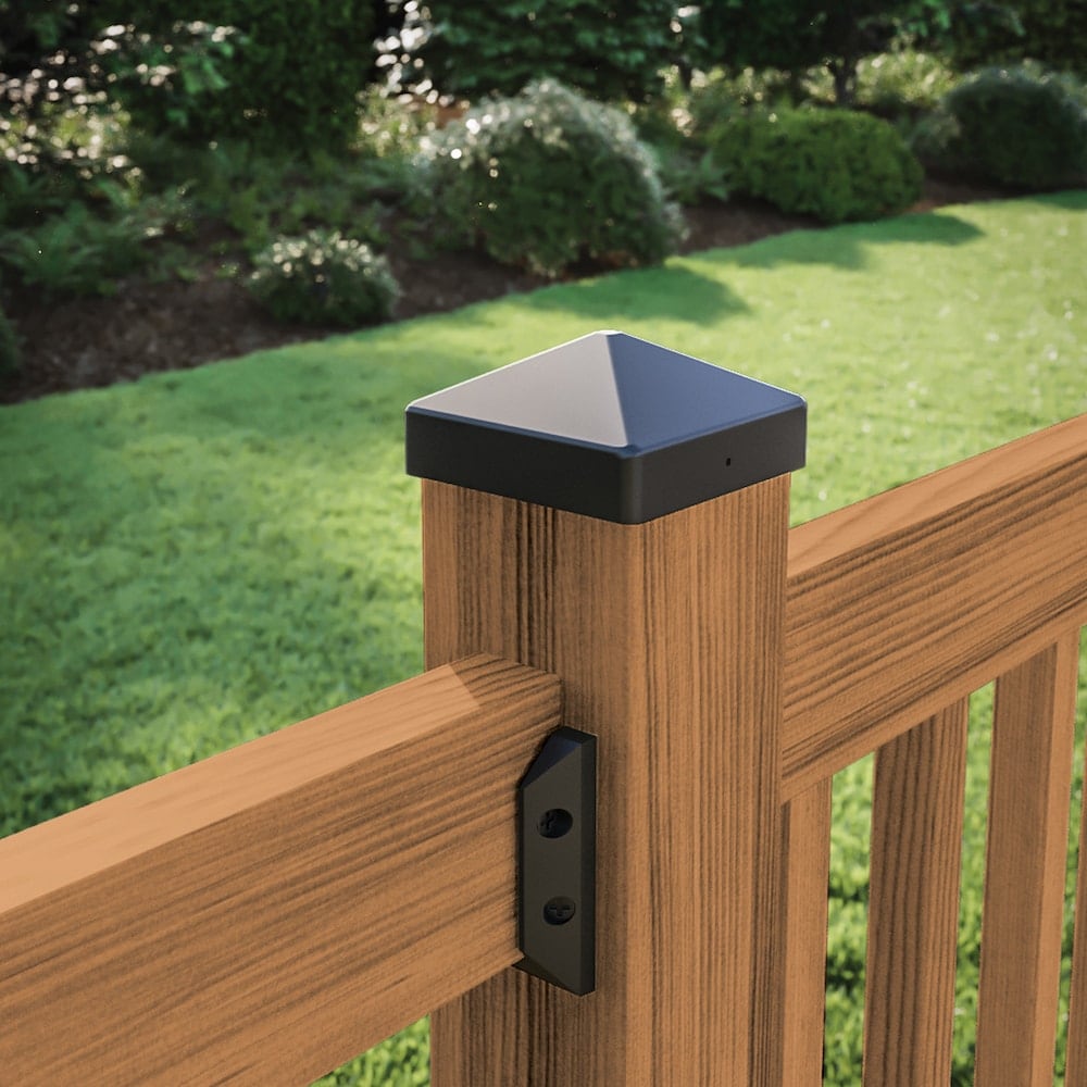 4 In. x 4 In. Black Galvanized Metal Post Caps