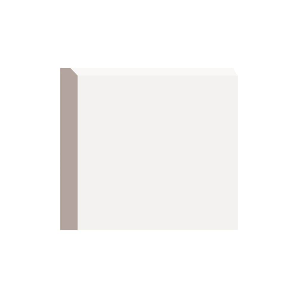 5/8-inch x 5 1/2-inch x 96-inch Modern MDF Primed  Baseboard Moulding