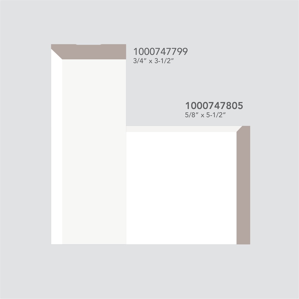 5/8-inch x 5 1/2-inch x 96-inch Modern MDF Primed  Baseboard Moulding