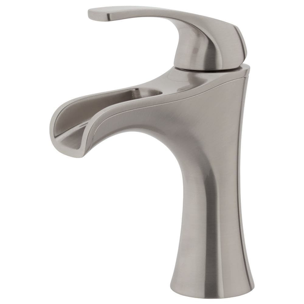 Robinet de lavabo de salle de bain Jaida à poignée unique en nickel brossé à 1 ou 3 trous
