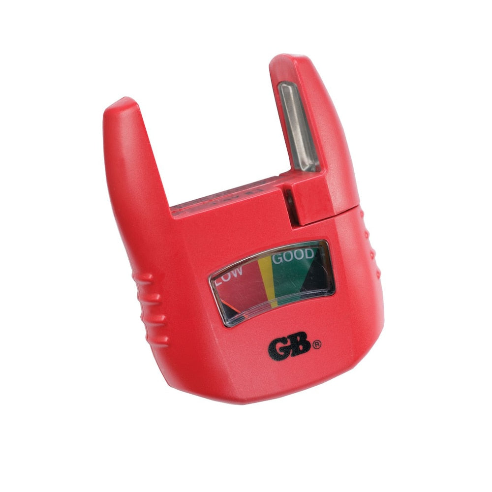 Battery Tester,  Analog Low/Good Indicator, Test AA, AAA, C, D, 9 V, 1.5 volt button cells, 1/Ea