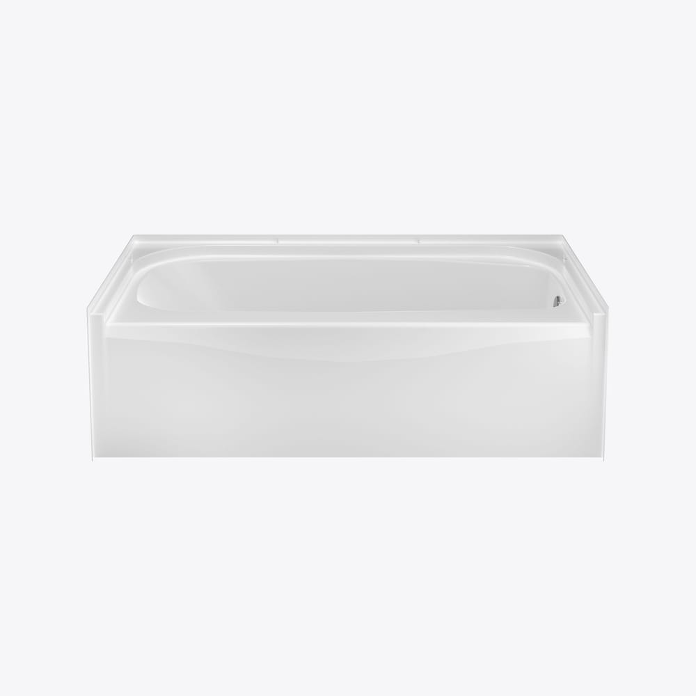 Baignoire en alcôve rectangulaire Essence 60L x 30W x 18,8H AcrylX avec système PIN, drain à droite, en blanc