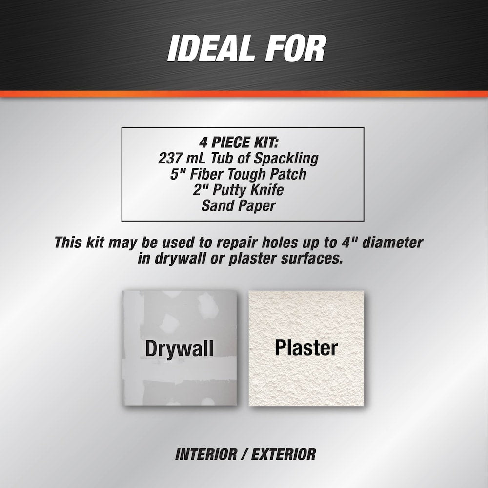 Wall Repair Patch Kit with DRYDex® Spackling White 237 mL