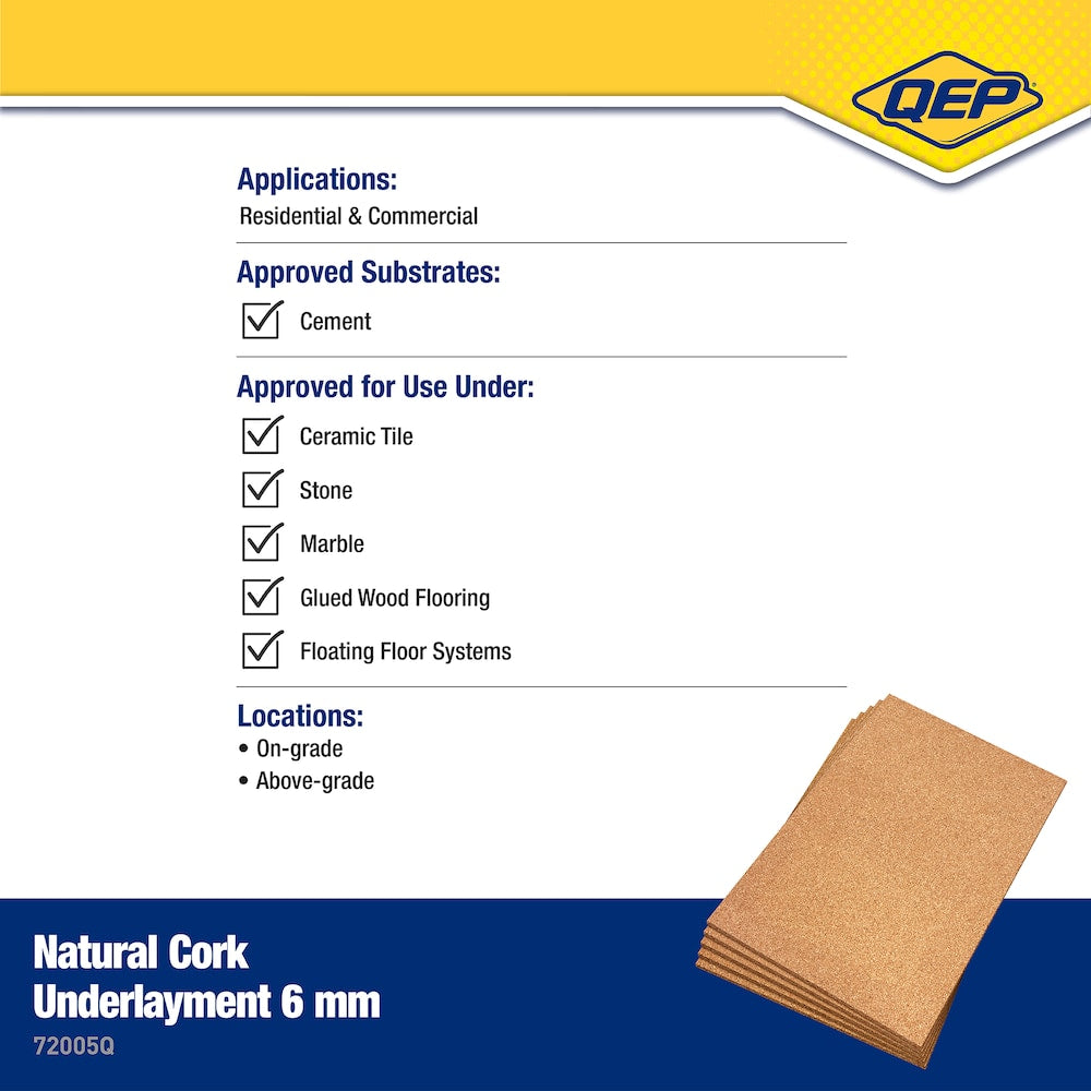 2 ft. x 3 ft. x 1/4-inch Cork Underlayment Sheet (30 sq. ft. / 5-Pack)