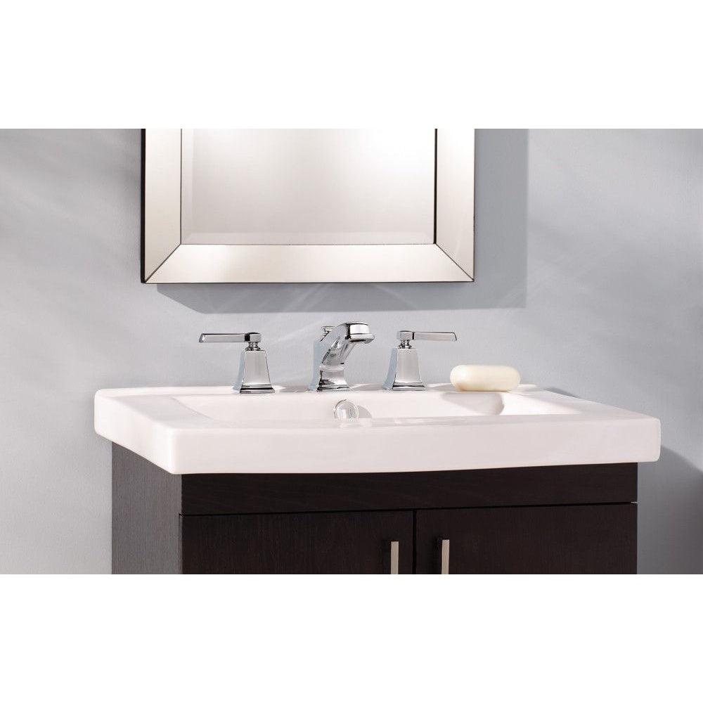 Robinet de lavabo de salle de bain à 2 poignées de 8 à 16 pouces à large entraxe en chrome (drain et valve inclus)