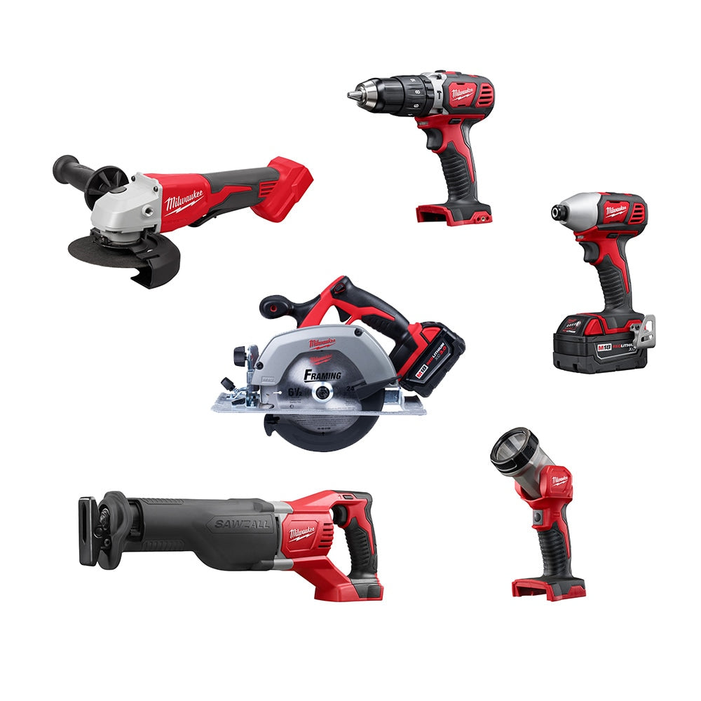 M18 18V Li-Ion Cordless Combo Tool Kit (6-Tool) w/(2) 3.0 Ah Batteries, (1) Charger, (1) Tool Bag