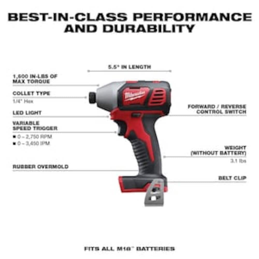 M18 18V Li-Ion Cordless Combo Tool Kit (6-Tool) w/(2) 3.0 Ah Batteries, (1) Charger, (1) Tool Bag